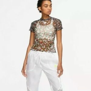 HTF retro mesh floral Nike too large sheer